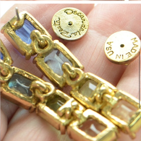 Oscar De La Renta Baguette Drop Earrings - Picture 1 of 3
